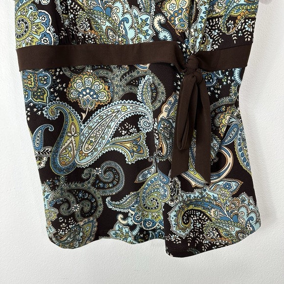 Vintage 90s Y2K Fairy Grunge‎ Milkmaid Babydoll Top 1X Plus Floral Paisley Wrap - Picture 4 of 7